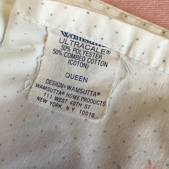 FINAL SALE PRICE Wamsutta Queen Size Floral Bordered Flat Sheet - Picture 3 of 4